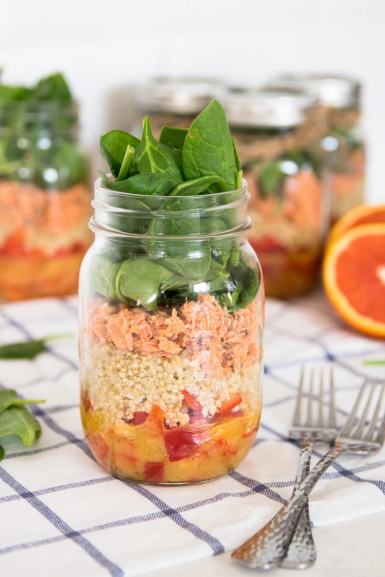 Meal Prep Kale and Quinoa Salad Jars - Easy Eats Dietitian