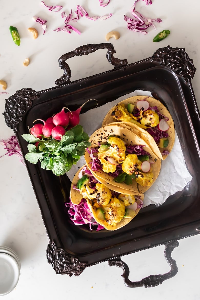 Tandoori Cauliflower Tacos With Cashew Marinade Vegan 30 Minutes