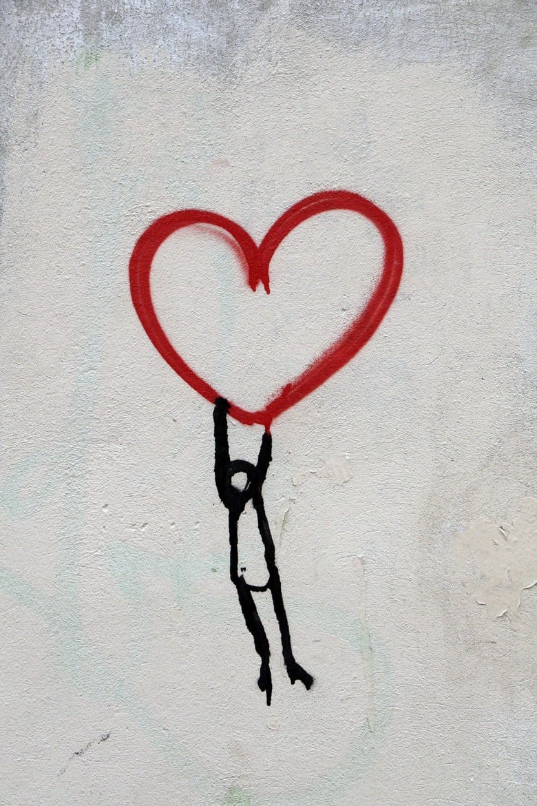 For Bell Let's Talk, an illustration of a stick person holding a red heart