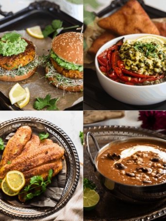 Four easy and healthy recipes of burgers, beans curries and masala fish