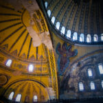 Backgrounds and textures: Hagia Sophia interior, details of ceiling, intentional artistic vignette