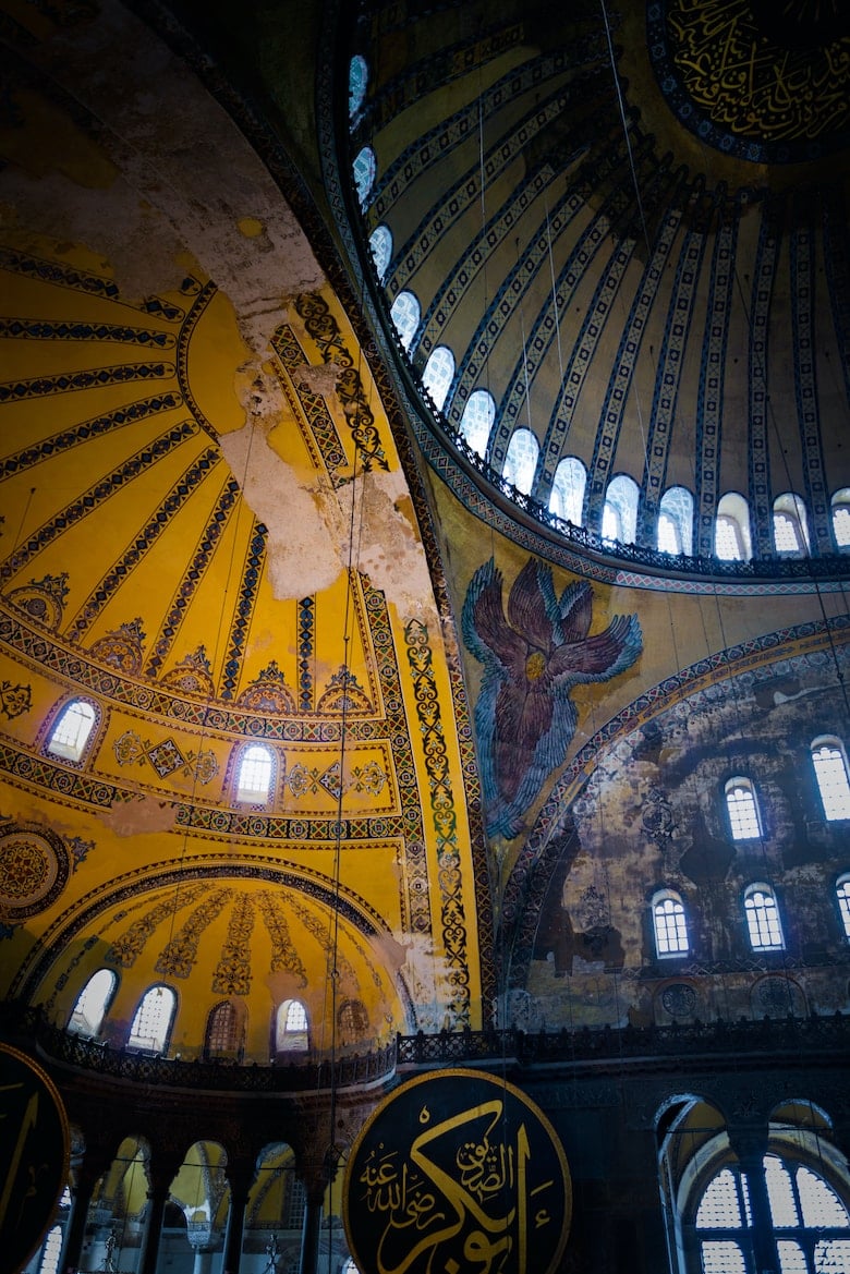 Backgrounds and textures: Hagia Sophia interior, details of ceiling, intentional artistic vignette