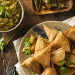 Ramadan healthy eating: Homemade Fried Indian Samosas with Mint Chutney Sauce