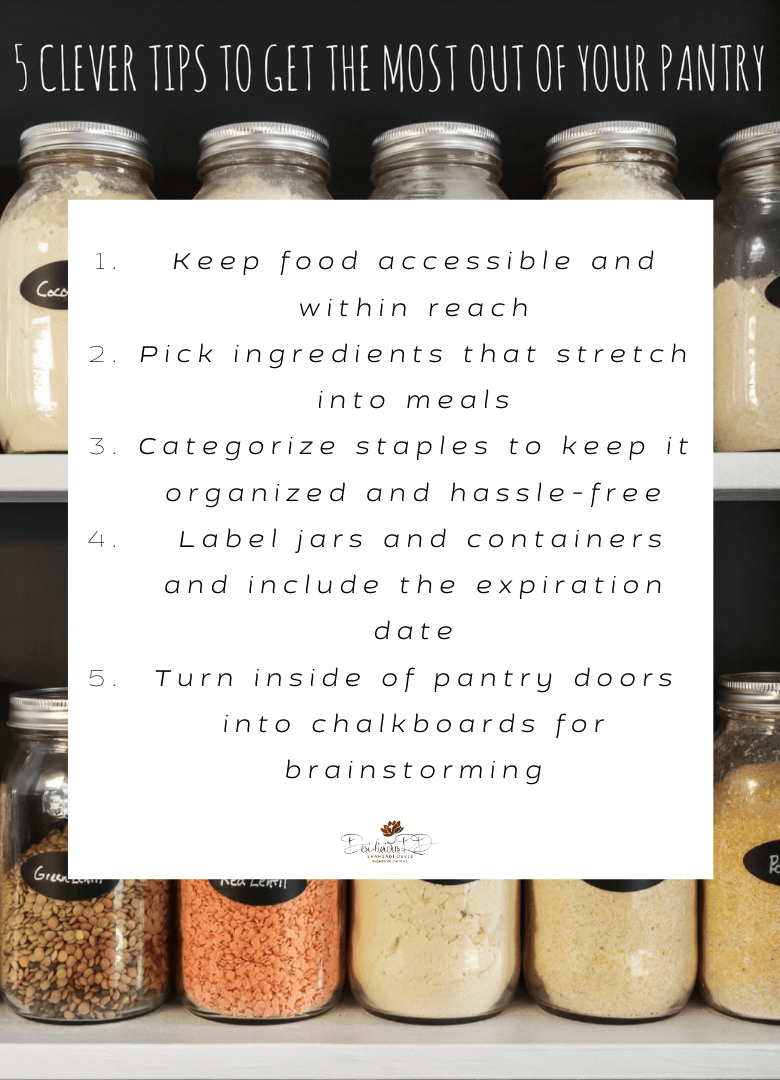 Infographic sharing 5 clever tips to get the most out of your pantry