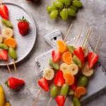 Fruit kebab skewers, healthy snack for kids