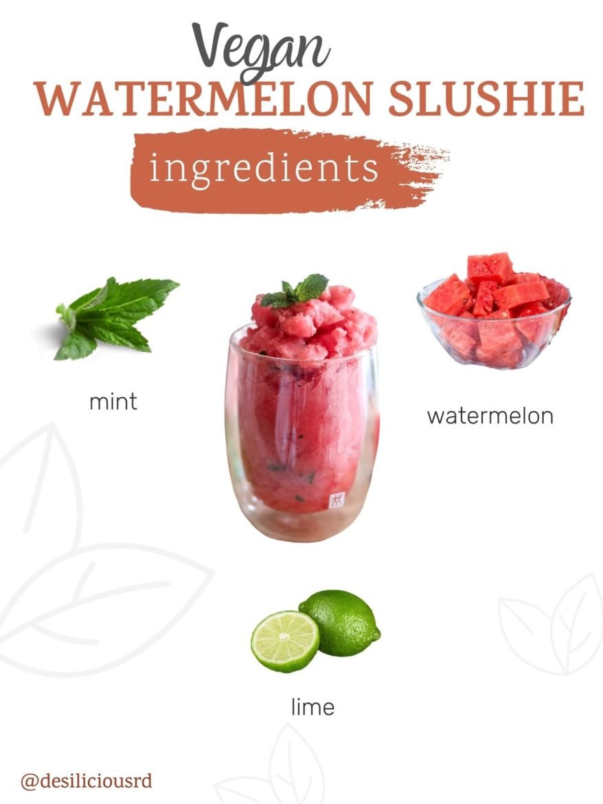 graphic showing ingredients needed to make watermelon slushie