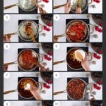 step by step preparation images of how to make githeri (kenyan beans and corn) in a pan on a stove.