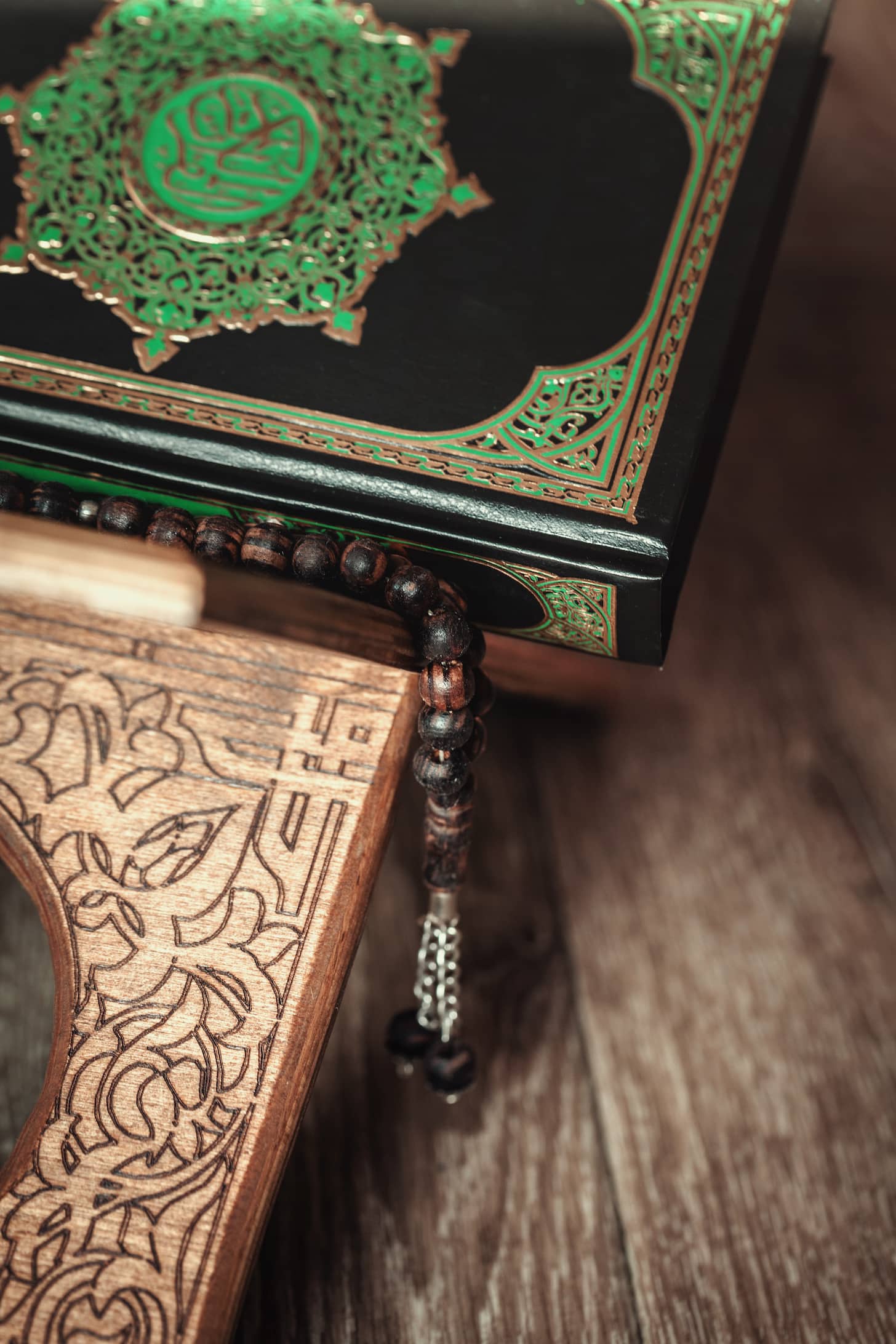 The holy book of the Koran on the stand