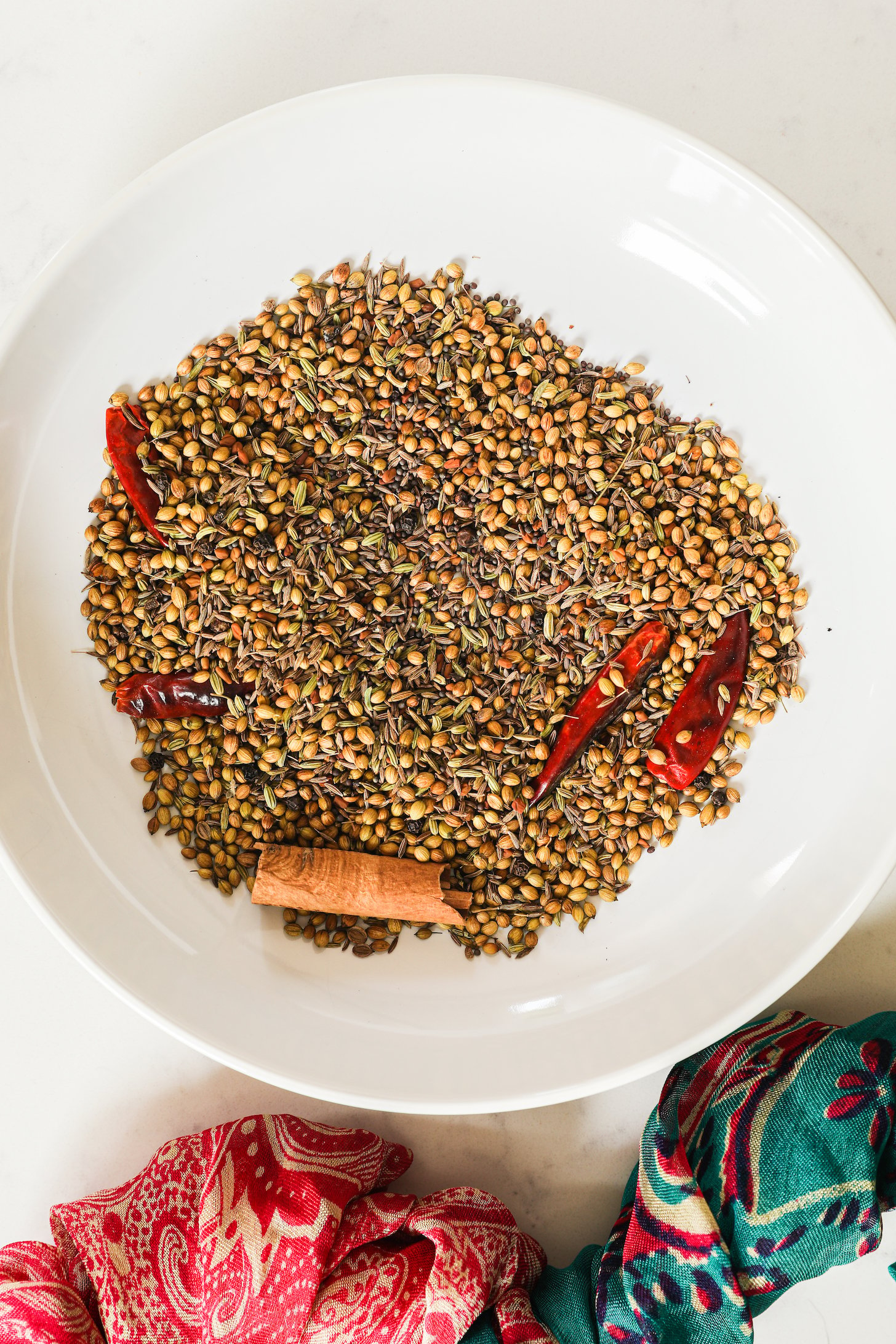 A bowl of traditional South Asian whole spices.